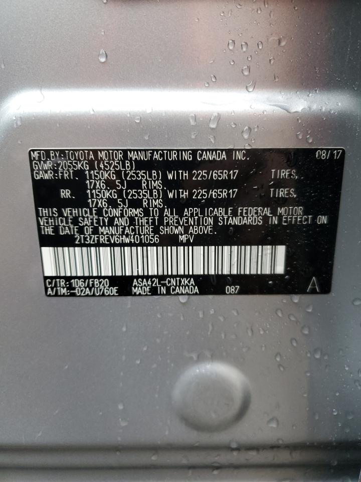 2017 Toyota RAV 4 VIN 2T3ZFREV6HW401056 Copart auction photo, front end damage thumbnail 13