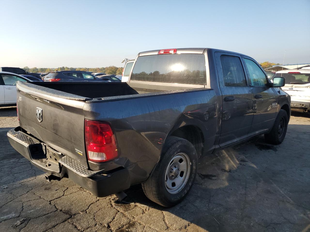 2014 RAM 1500 VIN 1C6RR6KG9ES350224 Copart auction photo, rear end damage thumbnail 3