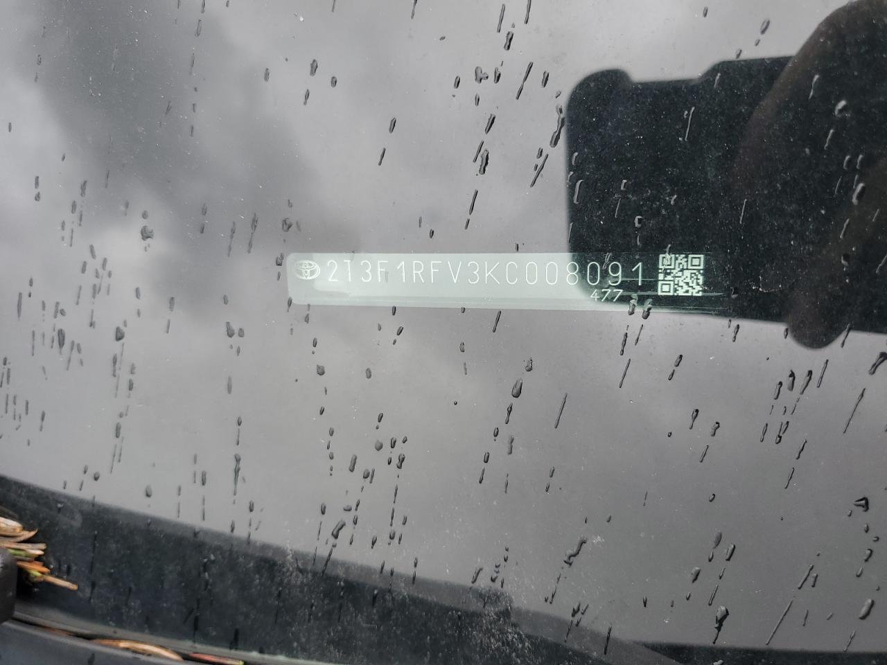 2019 Toyota RAV 4 VIN 2T3F1RFV3KC008091 Copart auction photo, side / rear end damage thumbnail 14