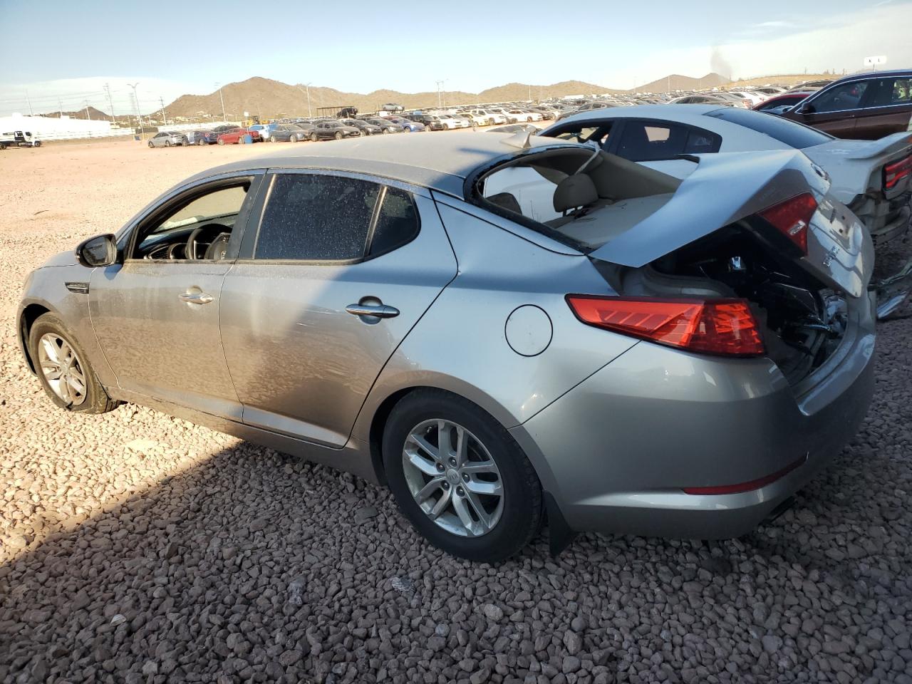 2013 KIA Optima VIN KNAGM4A77D5378277 Copart auction photo, rear end / side damage thumbnail 2