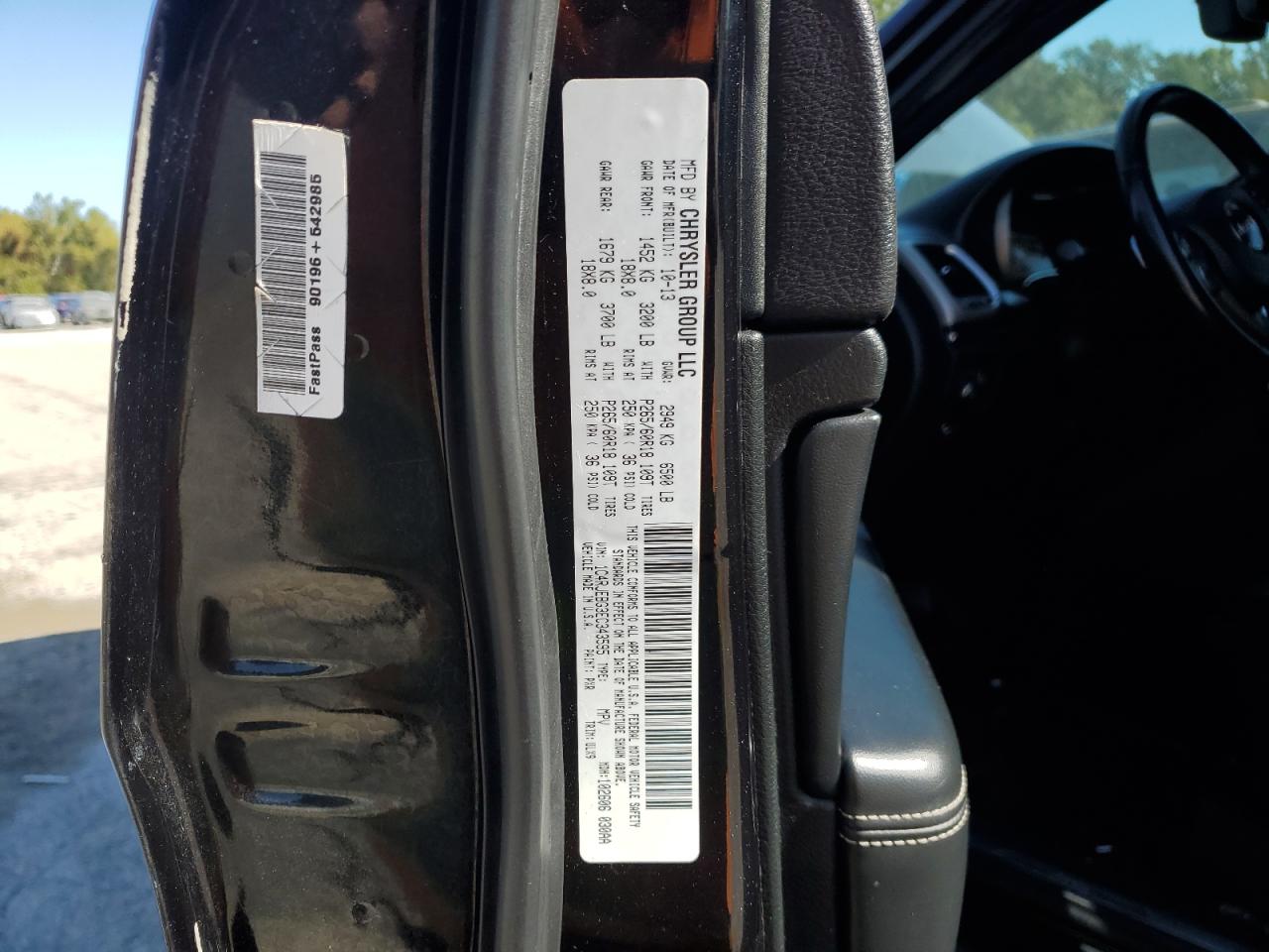 2014 Jeep Grand Cherokee VIN 1C4RJEBG3EC343595 Copart auction photo, side damage thumbnail 12