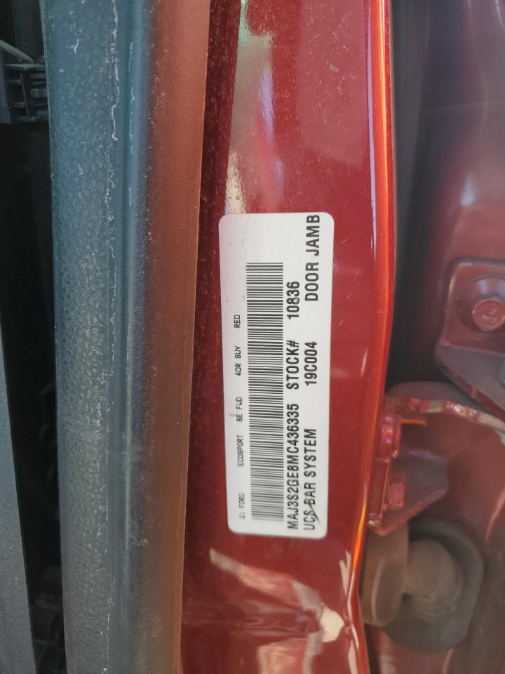 2021 Ford EcoSport VIN MAJ3S2GE8MC436335 Copart auction photo, front end / side damage thumbnail 13