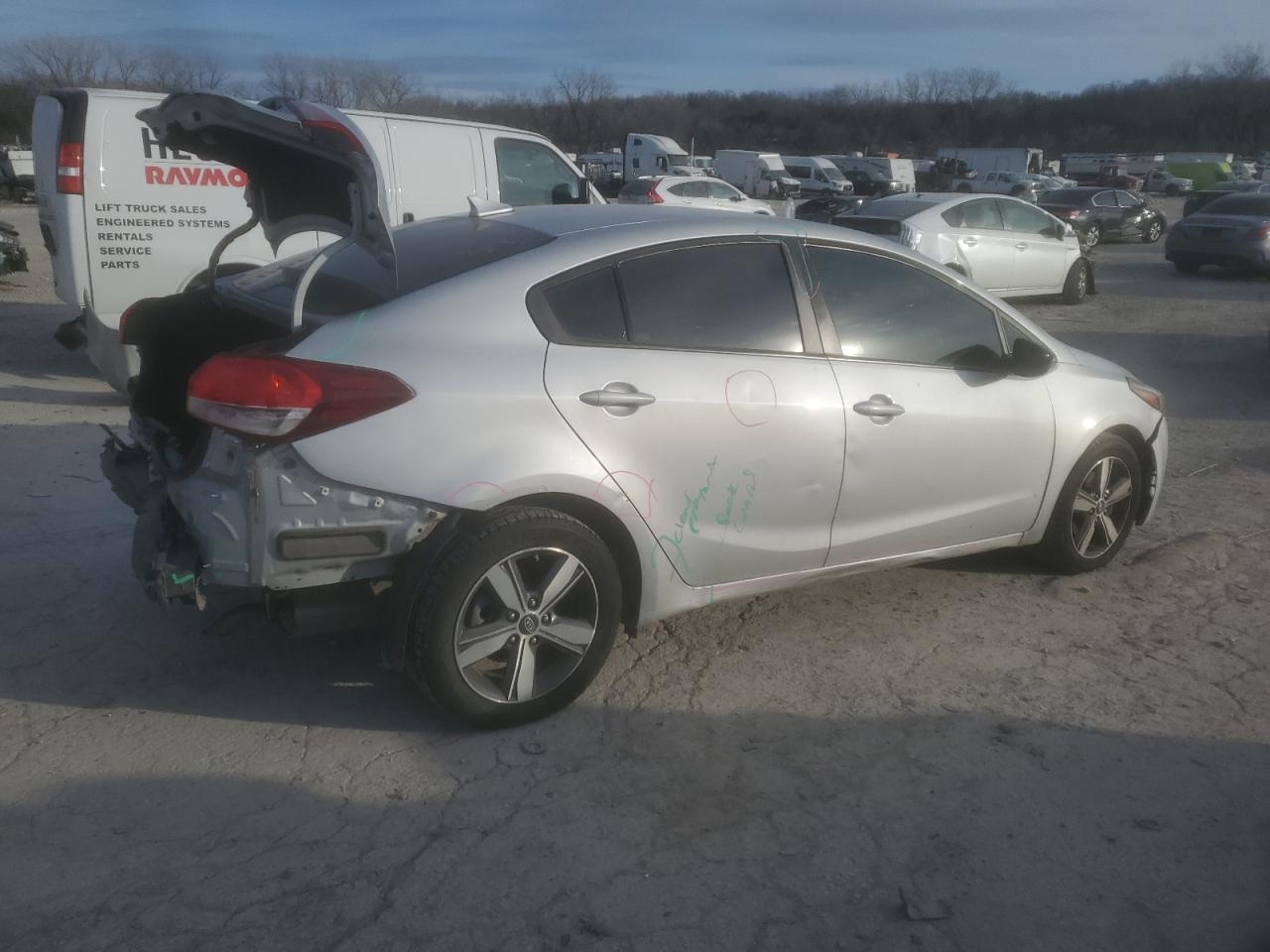 2018 KIA Forte VIN 3KPFL4A7XJE214541 Copart auction photo, rear end / front end damage thumbnail 3