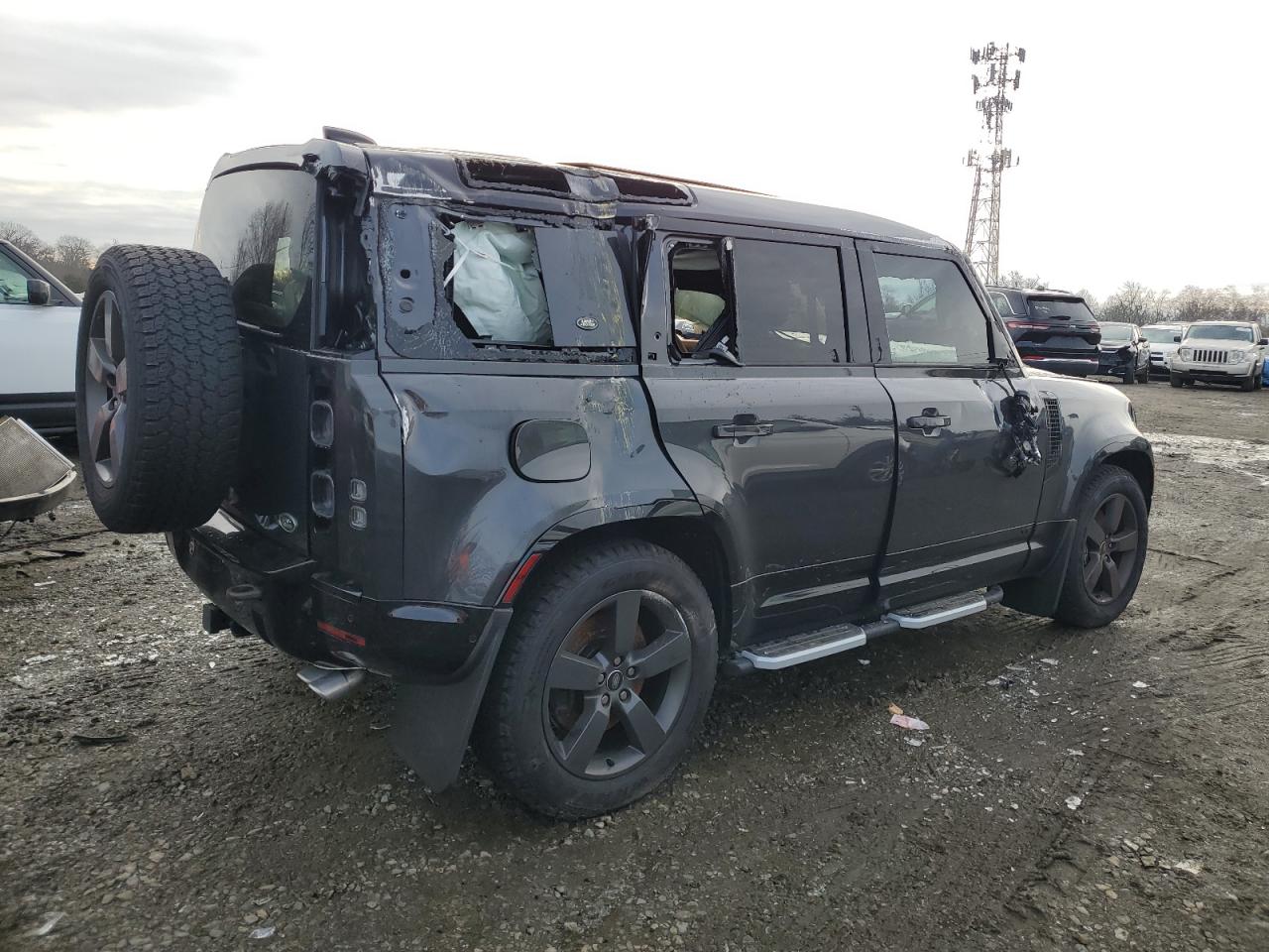 2023 Land Rover Defender VIN SALEWEEE9P2204485 Copart auction photo, rollover / all over damage thumbnail 3