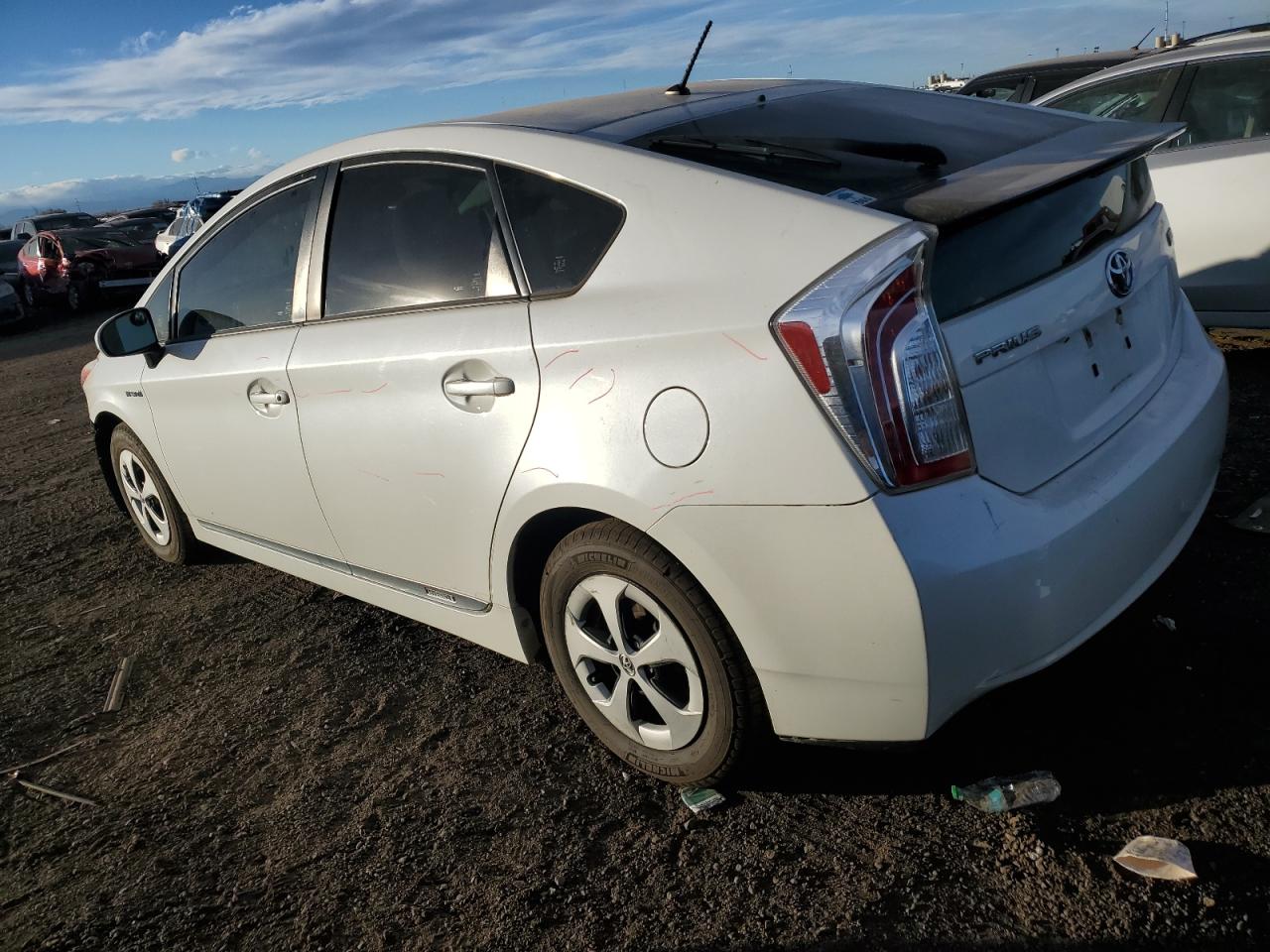 2013 Toyota Prius VIN JTDKN3DU8D5578736 Copart auction photo, side / front end damage thumbnail 2