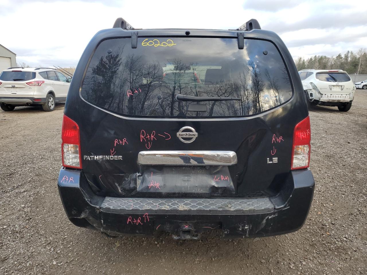 2007 Nissan Pathfinder VIN 5N1AR18W27C603223 Copart auction photo, rear end / side damage thumbnail 6