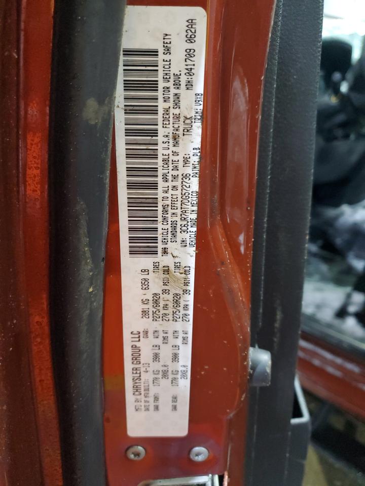 2013 RAM 1500 VIN 3C6JR7AT7DG572736 Copart auction photo, rollover damage thumbnail 13