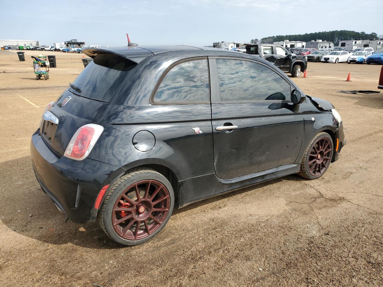2013 Fiat 500 VIN 3C3CFFFHXDT749381 Copart auction photo, front end damage thumbnail 3