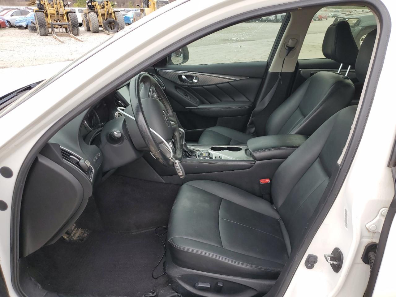 2015 Infiniti Q50 VIN JN1BV7AR9FM423521 Copart auction photo, side / front end damage thumbnail 7