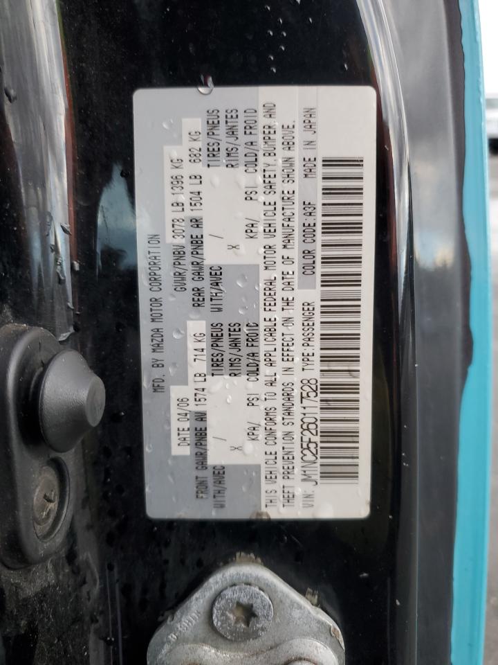 2006 Mazda MX-5 VIN JM1NC25F260117528 Copart auction photo, rear end / front end damage thumbnail 13