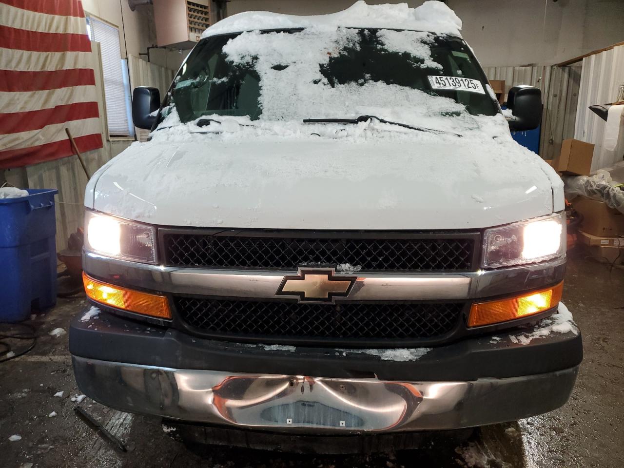 2014 Chevrolet Express VIN 1GCWGFBA8E1136439 Copart auction photo, rear end / front end damage thumbnail 5