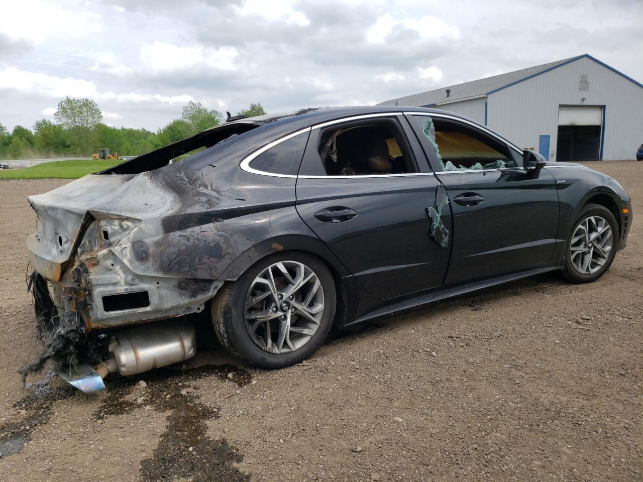 2023 Hyundai Sonata VIN KMHL64JA0PA323362 Copart auction photo, burn damage thumbnail 3