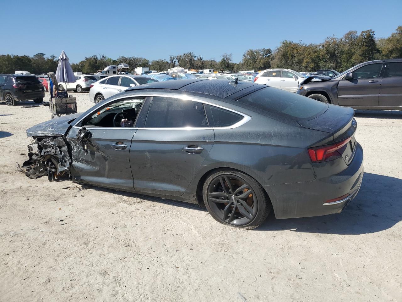 2019 Audi A5 VIN WAUBNCF5XKA092808 Copart auction photo, front end / side damage thumbnail 2