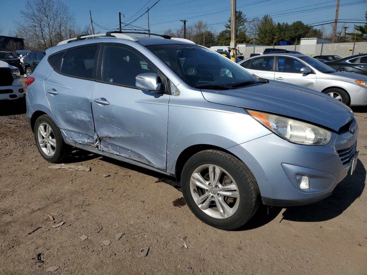 2013 Hyundai Tucson VIN KM8JU3AC7DU656323 Copart auction photo, side damage thumbnail 4