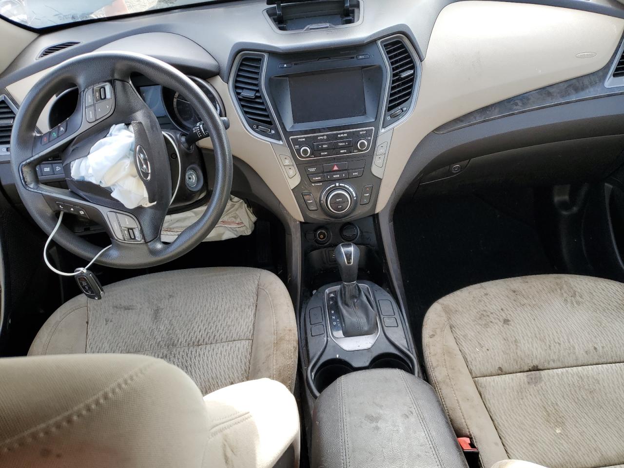 2017 Hyundai Santa Fe VIN 5NMZU3LB2HH038447 Copart auction photo, front end / side damage thumbnail 8