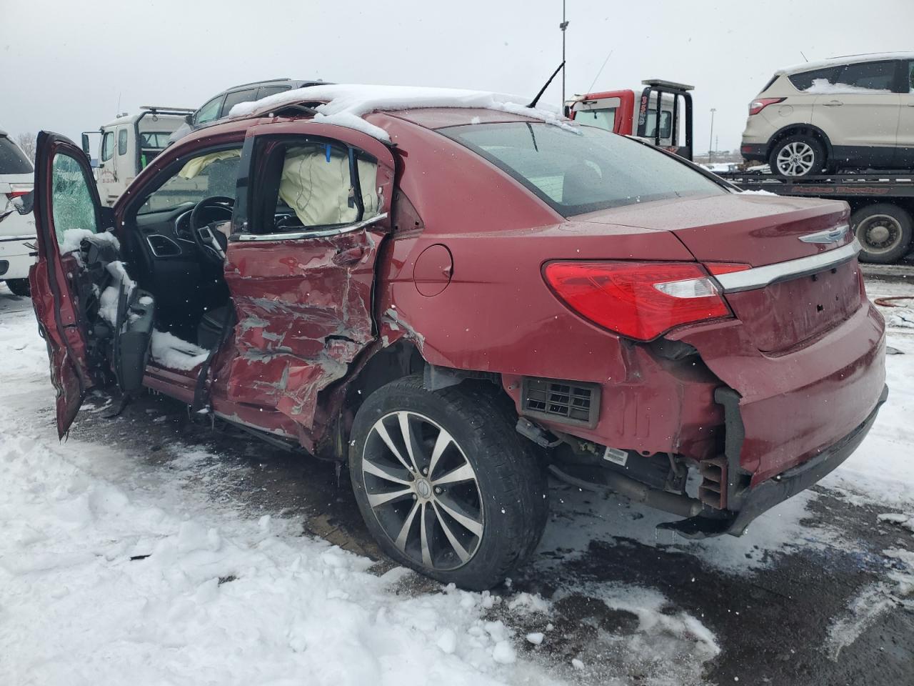 2013 Chrysler 200 VIN 1C3CCBCG6DN716763 Copart auction photo, side / front end damage thumbnail 2