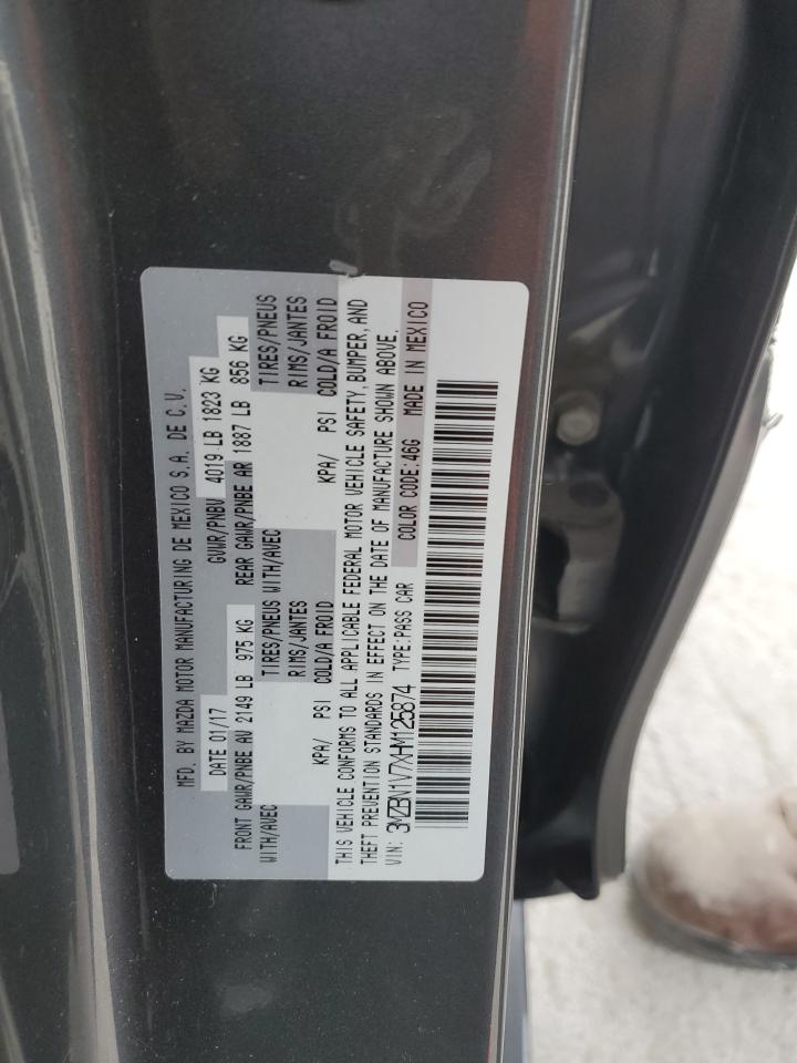 2017 Mazda 3 VIN 3MZBN1V7XHM125874 Copart auction photo, front end / side damage thumbnail 13