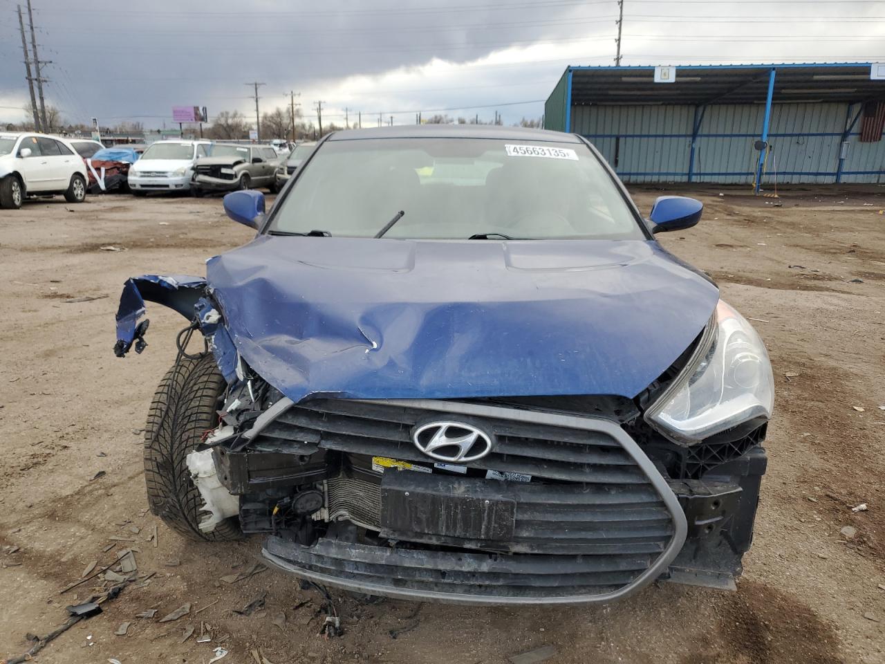 2017 Hyundai Veloster VIN KMHTC6AE3HU316882 Copart auction photo, front end / side damage thumbnail 5