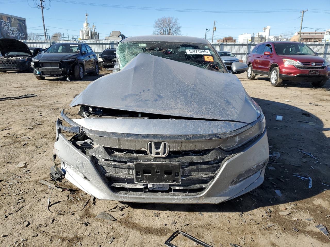 2019 Honda Accord VIN 1HGCV1F32KA165679 Copart auction photo, side / front end damage thumbnail 5