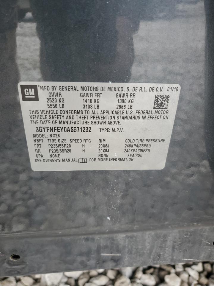 2010 Cadillac SRX VIN 3GYFNFEY0AS571232 Copart auction photo, front end damage thumbnail 16