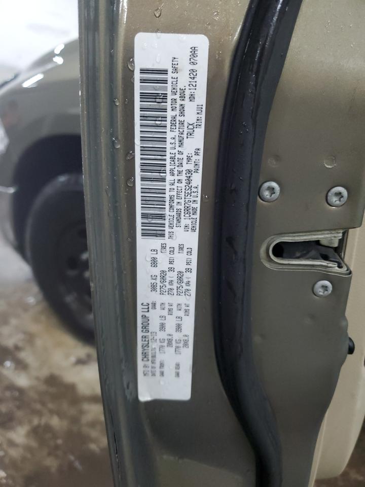 2014 RAM 1500 VIN 1C6RR7GT5ES240430 Copart auction photo, rear end damage thumbnail 13