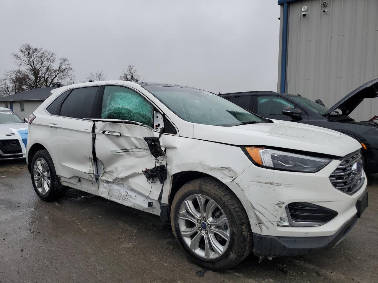 2020 Ford Edge VIN 2FMPK3K92LBA95701 Copart auction photo, side / front end damage thumbnail 4