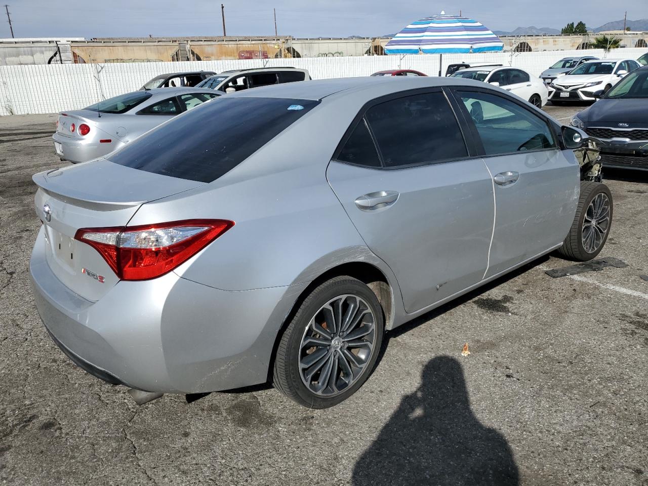 2015 Toyota Corolla VIN 5YFBURHEXFP322242 Copart auction photo, all over damage thumbnail 3