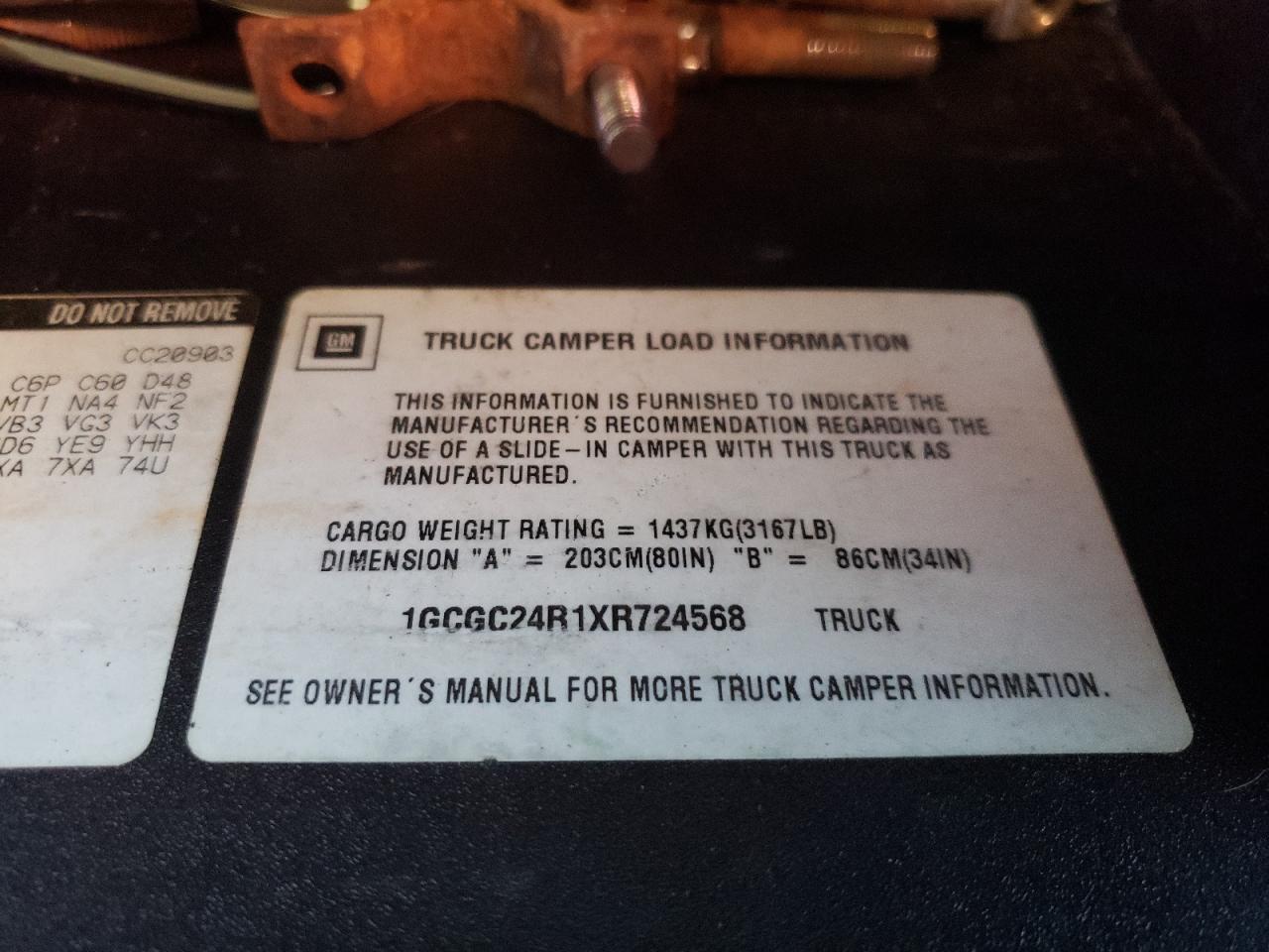 1999 Chevrolet GMT-400 VIN 1GCGC24R1XR724568 Copart auction photo, side damage thumbnail 12