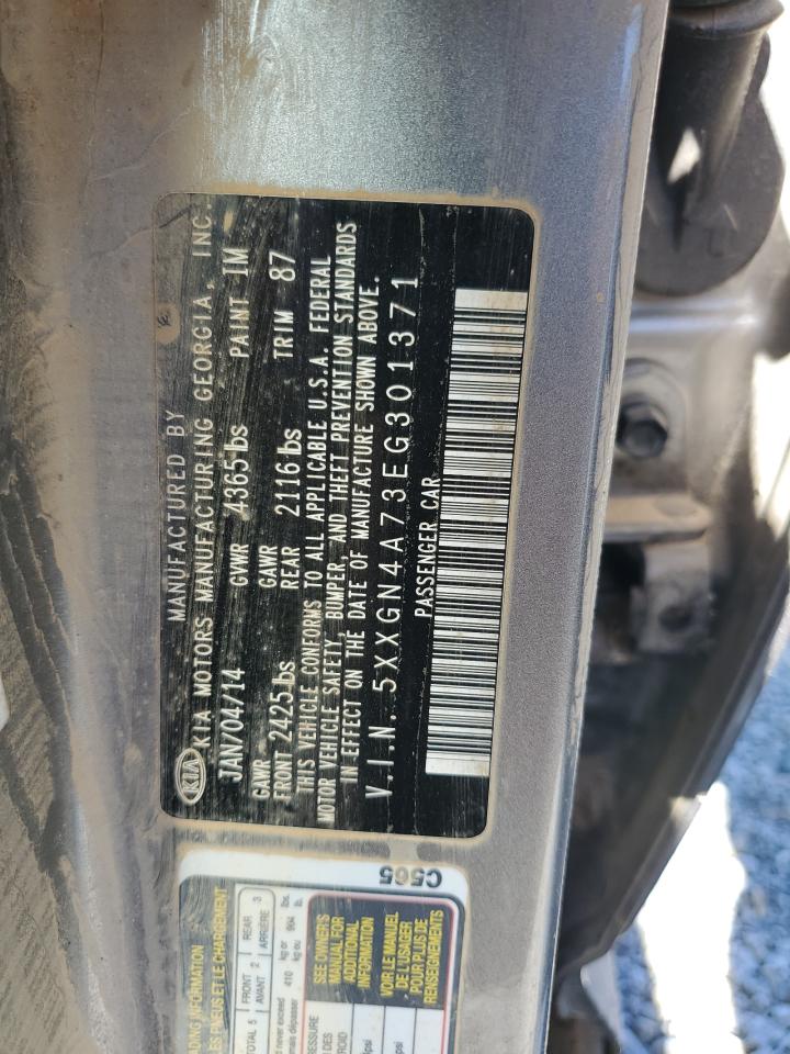 2014 KIA Optima VIN 5XXGN4A73EG301371 Copart auction photo, water/flood damage thumbnail 13