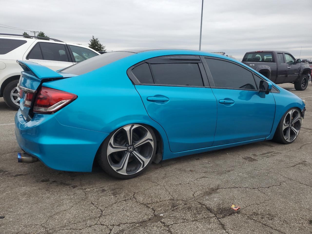 2015 Honda Civic VIN 2HGFB6E58FH705887 Copart auction photo, all over damage thumbnail 3