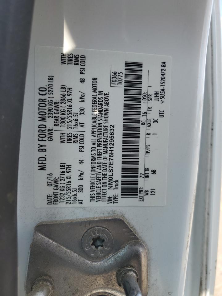 2017 Ford Transit VIN NM0LS7E76H1295632 Copart auction photo, front end / rear end damage thumbnail 13