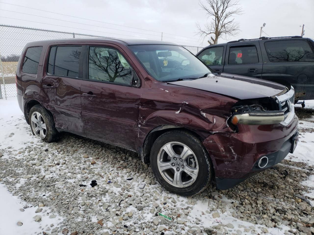 2012 Honda Pilot VIN 5FNYF4H59CB078078 Copart auction photo, side / front end damage thumbnail 4