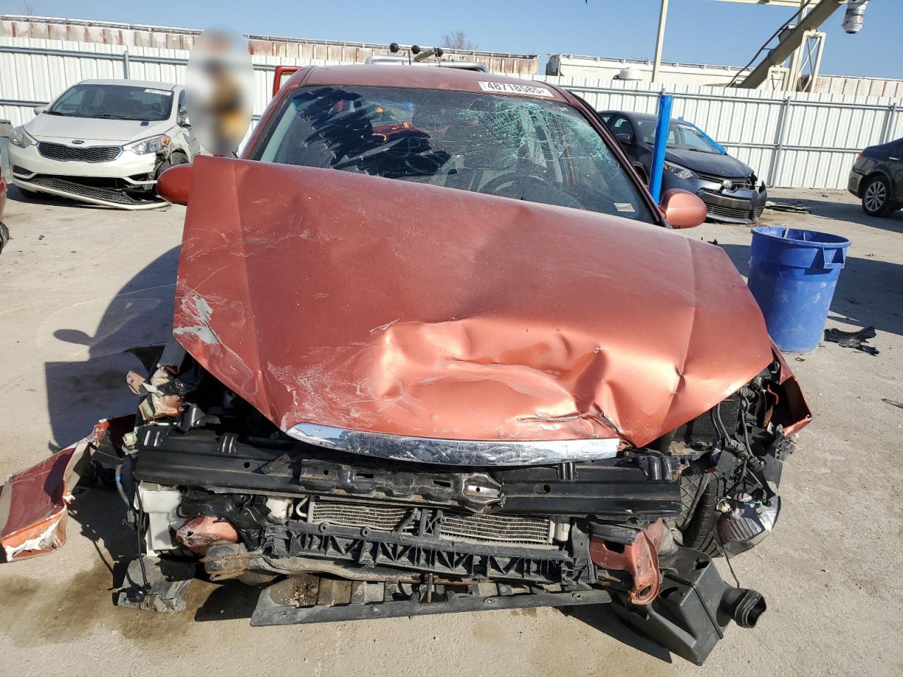 2008 KIA Spectra VIN KNAFE161985017702 Copart auction photo, front end damage thumbnail 5