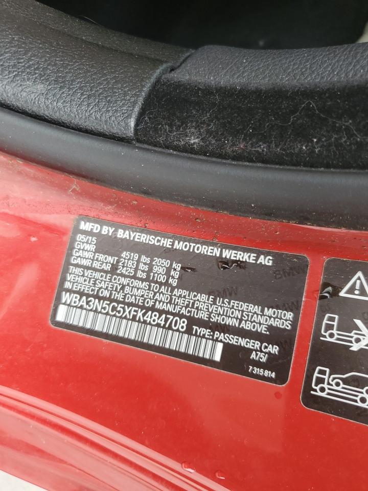 2015 BMW 4er VIN WBA3N5C5XFK484708 Copart auction photo, water/flood / minor dent/scratches damage thumbnail 13