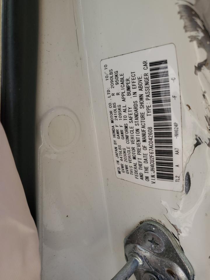 2010 Acura TSX VIN JH4CU2F67AC042608 Copart auction photo, all over damage thumbnail 14