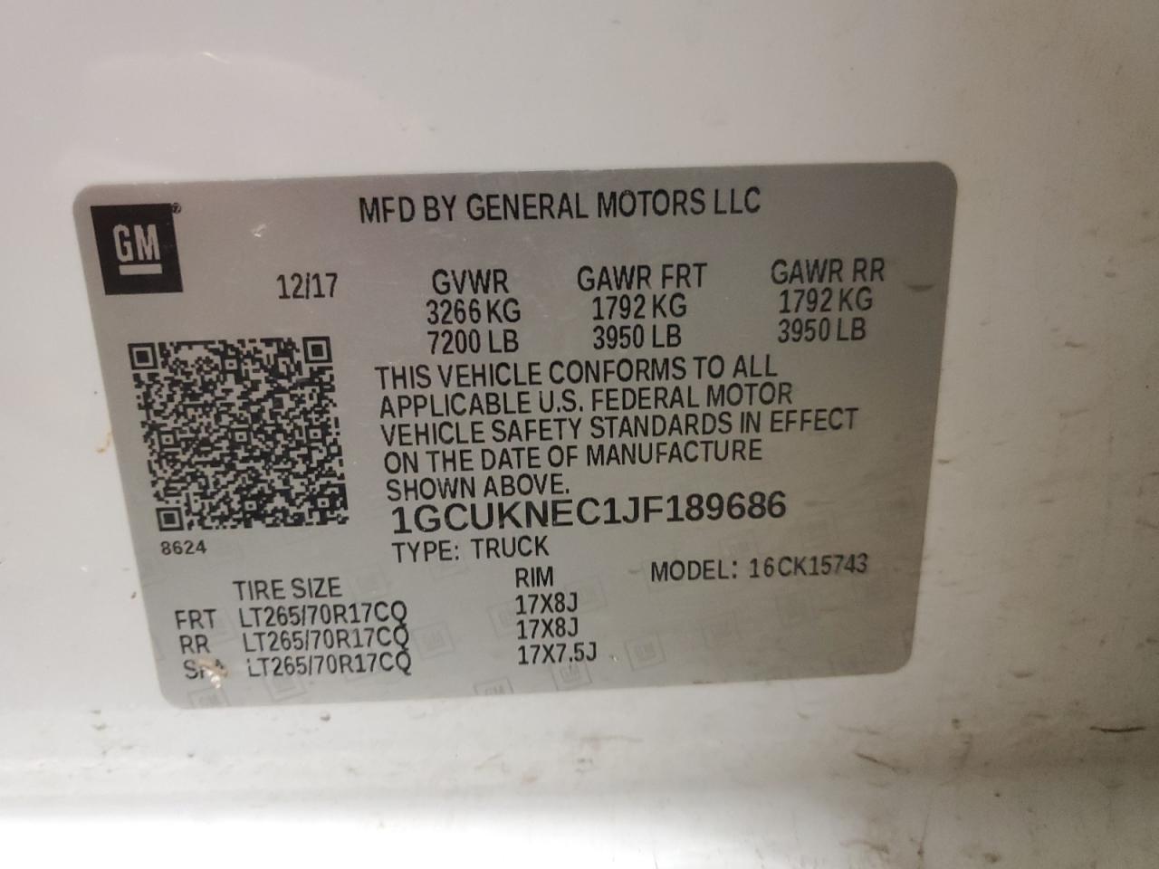 2018 Chevrolet Silverado VIN 1GCUKNEC1JF189686 Copart auction photo, side / mechanical damage thumbnail 13