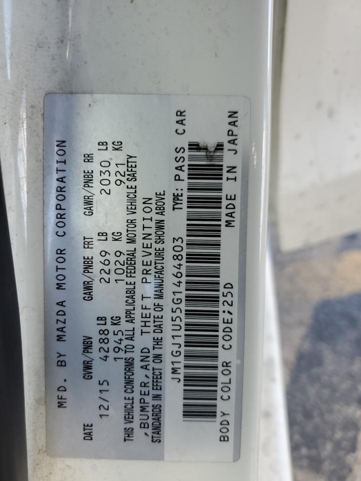 2016 Mazda 6 VIN JM1GJ1U55G1464803 Copart auction photo, side damage thumbnail 14