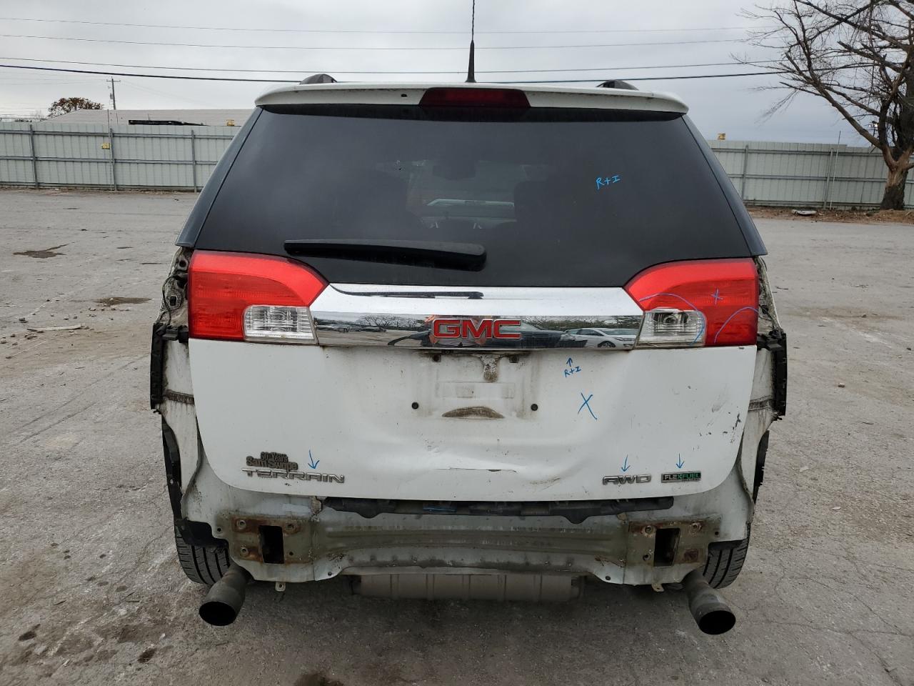2012 GMC Terrain VIN 2GKFLTE53C6249481 Copart auction photo, rear end / frame damage damage thumbnail 6