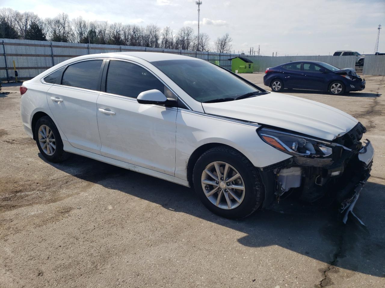2019 Hyundai Sonata VIN 5NPE24AF8KH817085 Copart auction photo, front end / hail damage thumbnail 4
