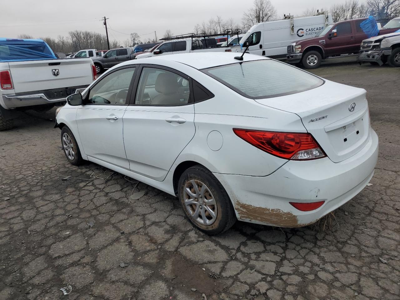 2014 Hyundai Accent VIN KMHCT4AE1EU711143 Copart auction photo, front end / undercarriage damage thumbnail 2