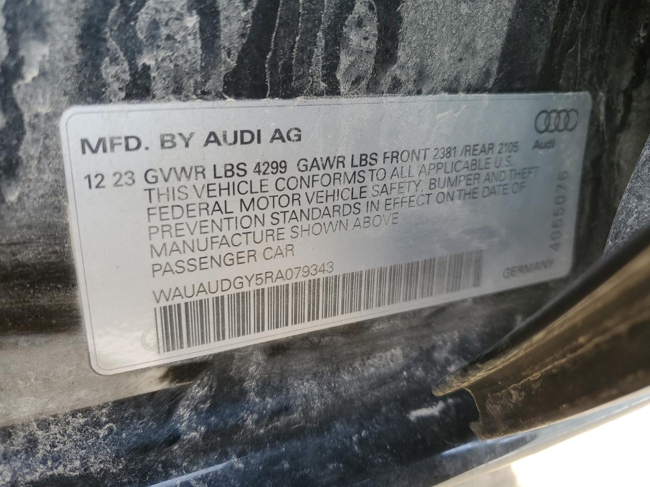 2024 Audi A3 VIN WAUAUDGY5RA079343 Copart auction photo, front end damage thumbnail 12