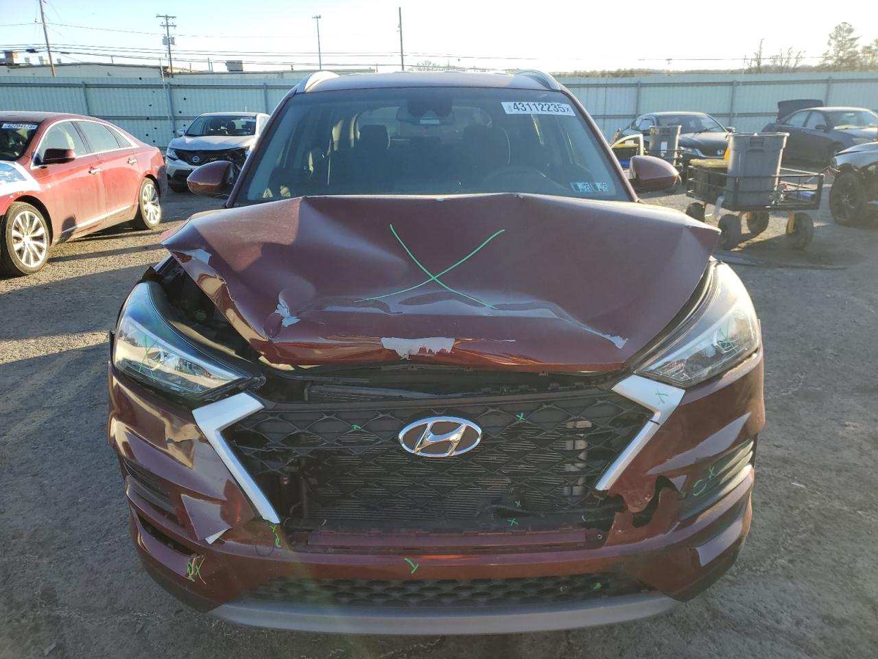 2019 Hyundai Tucson VIN KM8J3CAL8KU869104 Copart auction photo, front end / undercarriage damage thumbnail 5