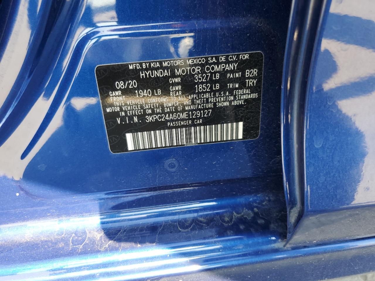2021 Hyundai Accent VIN 3KPC24A60ME12912 Copart auction photo, front end / minor dent/scratches damage thumbnail 12