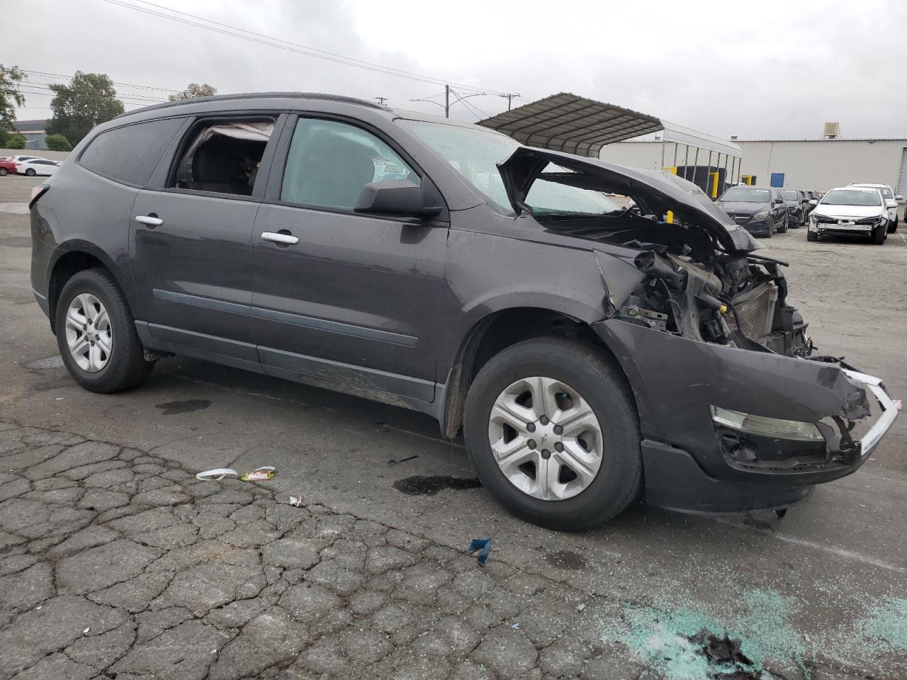 2015 Chevrolet Traverse VIN 1GNKRFED5FJ218748 Copart auction photo, front end / side damage thumbnail 4