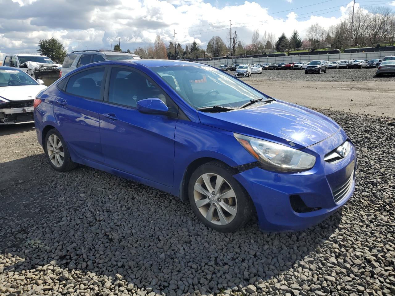 2013 Hyundai Accent VIN KMHCU4AE5DU301361 Copart auction photo, side damage thumbnail 4