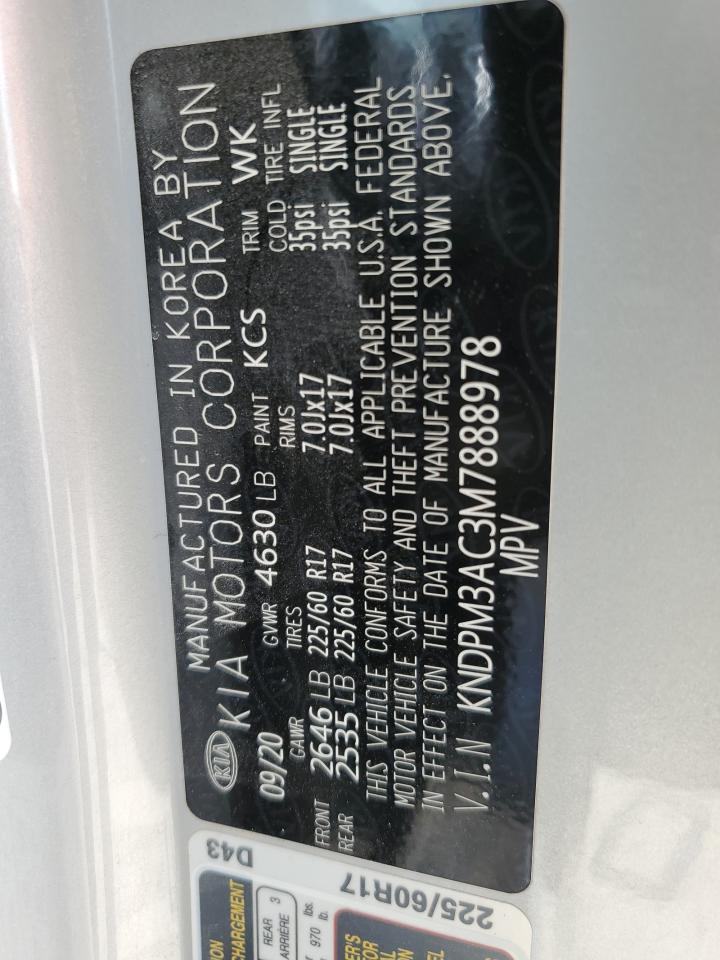 2021 KIA Sportage VIN KNDPM3AC3M7888978 Copart auction photo, front end damage thumbnail 13