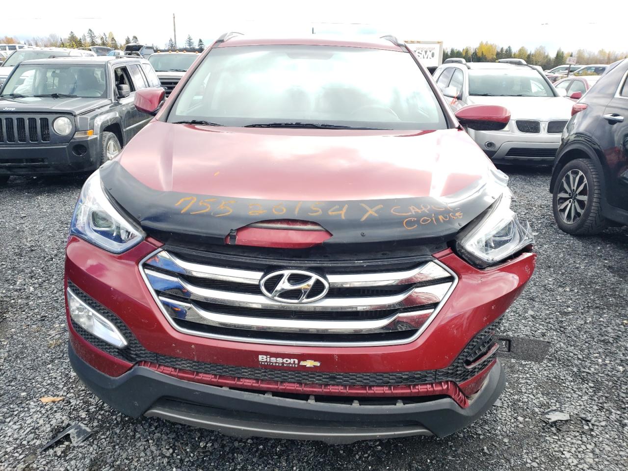 2016 Hyundai Santa Fe VIN 5XYZUDLA5GG364796 Copart auction photo, front end / side damage thumbnail 5