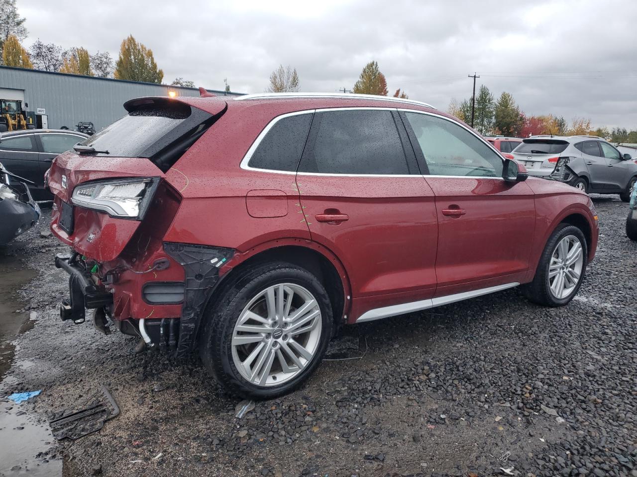 2018 Audi Q5 VIN WA1CNAFY7J2119018 Copart auction photo, rear end / side damage thumbnail 3