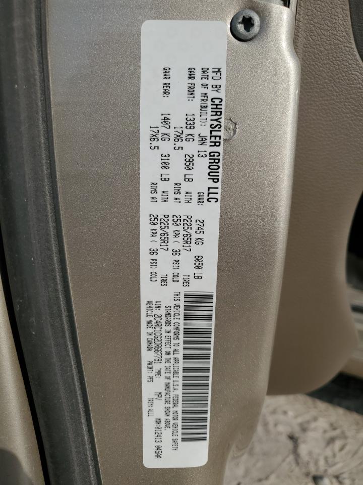 2013 Chrysler Town & Country VIN 2C4RC1CG2DR667791 Copart auction photo, front end damage thumbnail 13