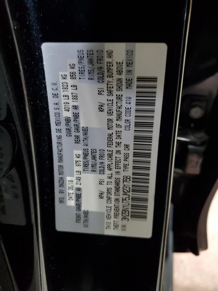2018 Mazda 3 VIN 3MZBN1U75JM231768 Copart auction photo, front end damage thumbnail 12